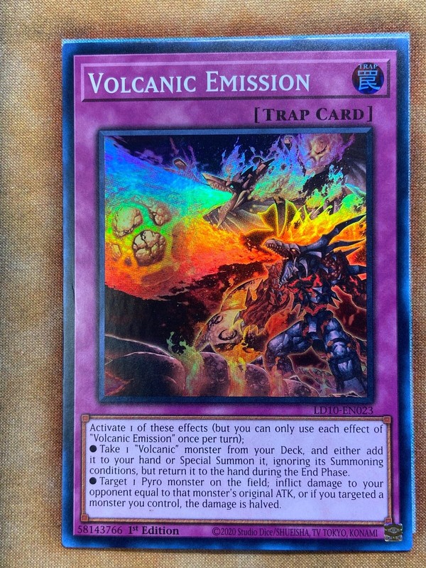 YUGIOH LD10-EN023 Super Rare Volcanic Emission 1st Edition NM