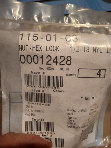majy n.　0308 MTD, Cub Cadet, Bolens And More. Genuine OEM 00012428 Nut