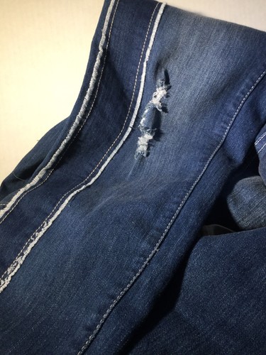 Flutter & Kick Full Panel Skinny Ankle Distressed Maternity Blue Jeans Size 12