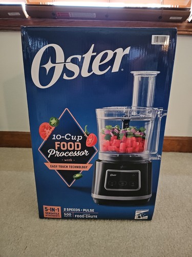Oster 10 Cup Food Processor Easy Touch Tech 500 Watts 2 Spee
