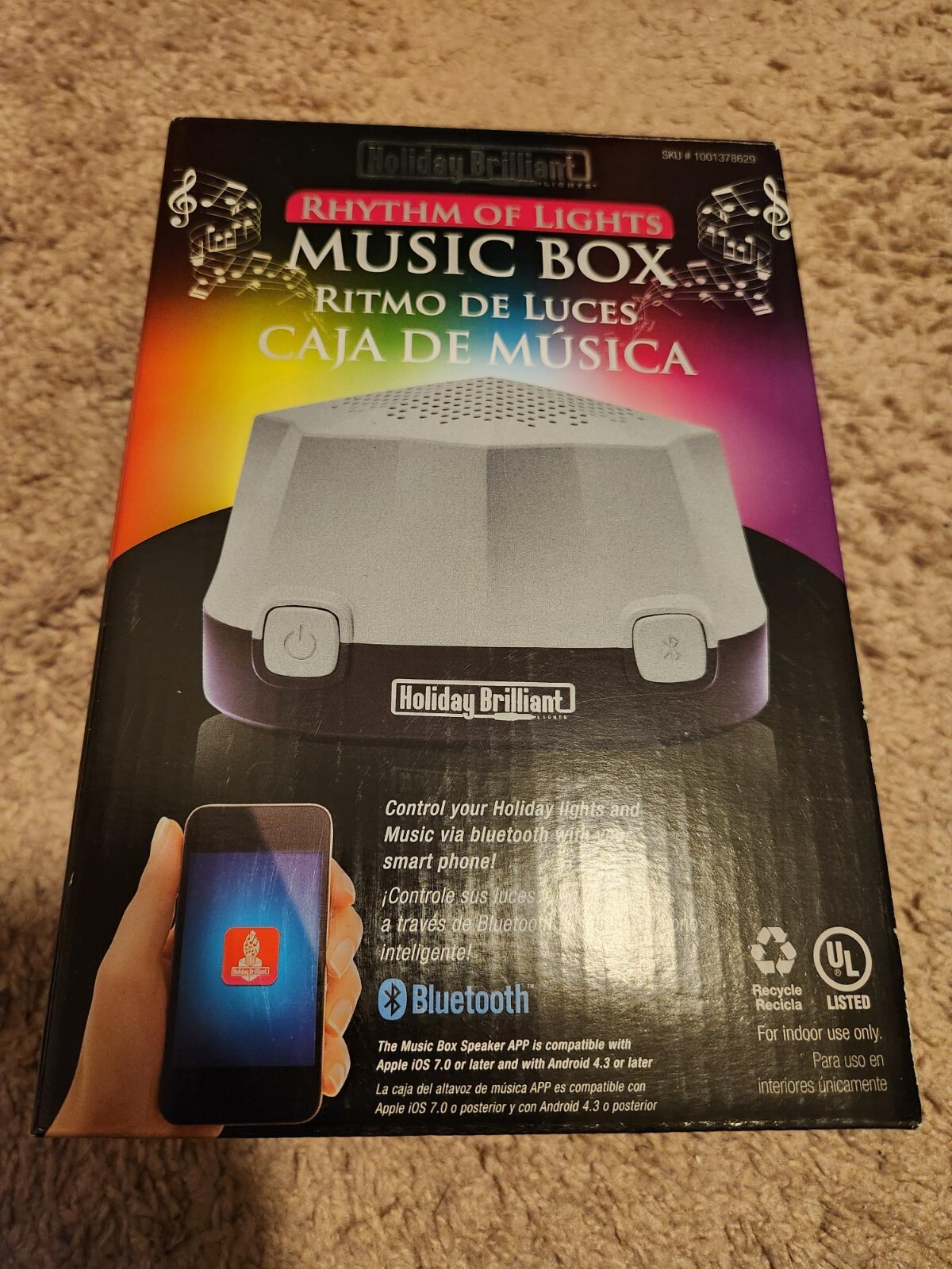 Holiday Brilliant Rhythm of Lights Music Box Bluetooth Speak