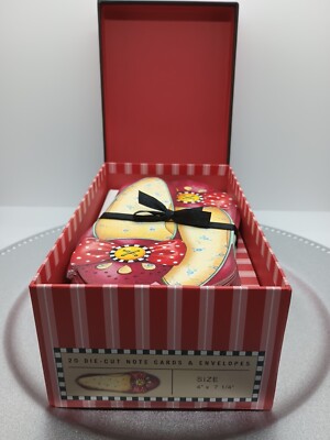 Mary Engelbreit Shoe Die Cut Note Cards W/Env 4x7 1/4 Count Of 20