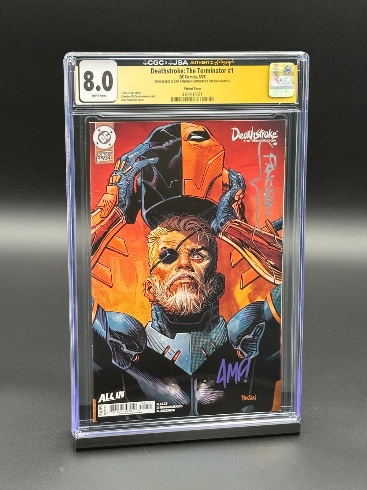 Deathstroke The Terminator #1 CGC 8.0 JSA (2026) - Signed Fleecs & Panosian
