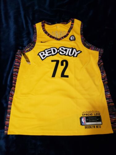 Desarmamiento estimular Reorganizar Nike new Brooklyn Nets Biggie Smalls NBA Bed-Stuy Jersey Yellow hip hop Sz  XL 52 | eBay