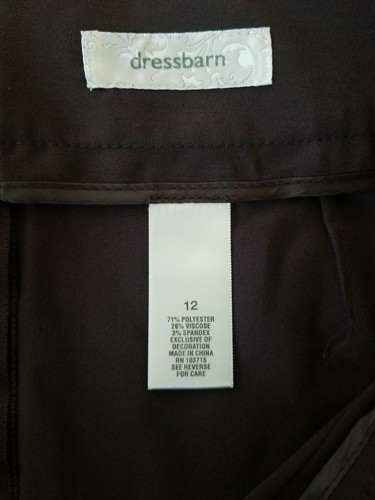 Dressbarn Pencil Skirt Size 12 Brown Pleated Belted Knee Length Zip Up