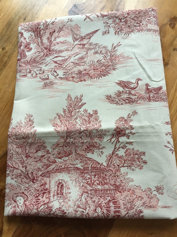 Coupon Toile De Jouy Ameublement  Largeur: 100 Cm X 142cm En 2 Morceaux( F79)