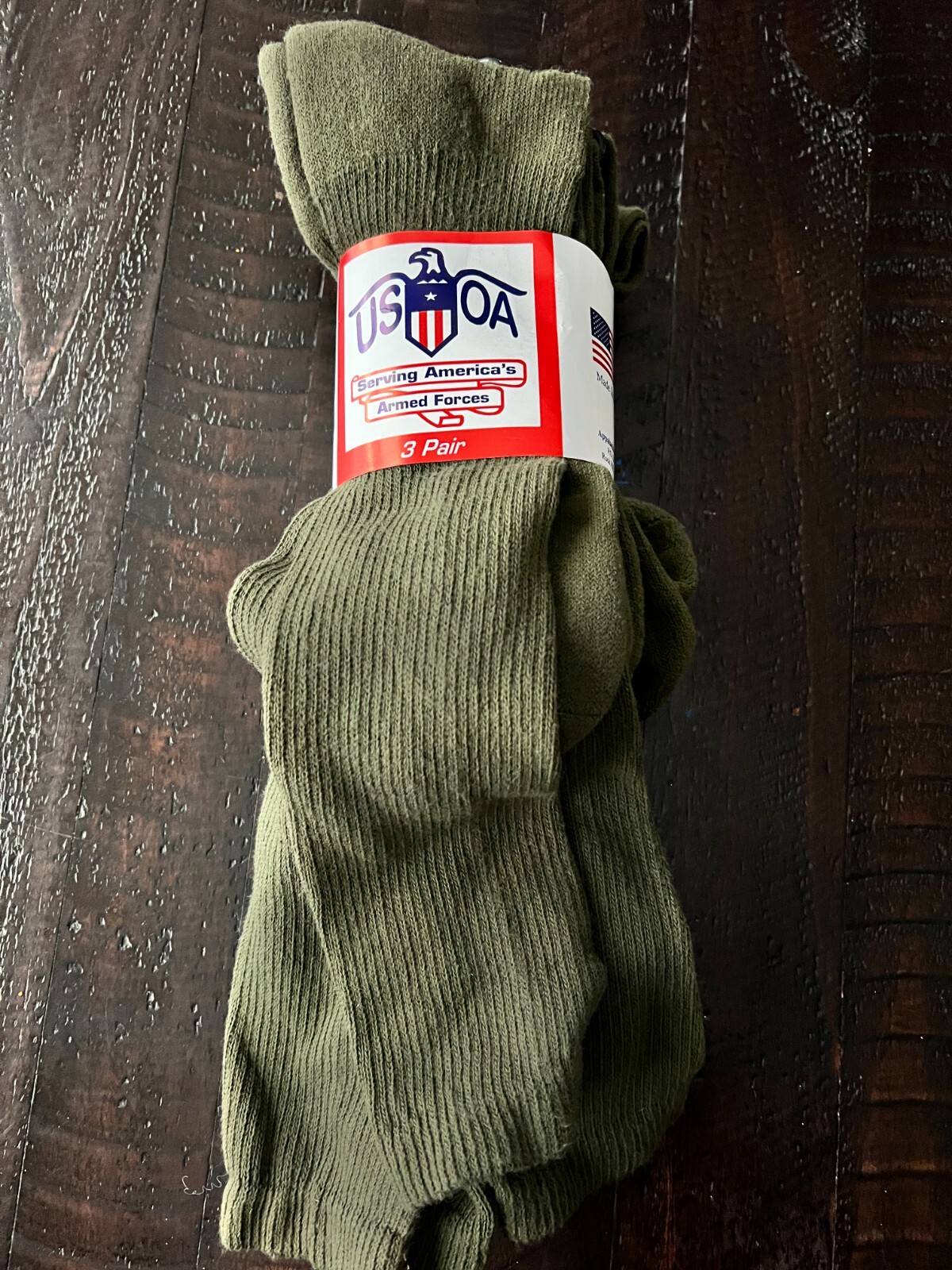 New USOA Anti-Microbial Military Boot Socks, Pack of 3 Made in USA Large 13-15