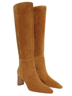 Buy Coutgo Women's Knee High Boots Closed Pointed Toe Chunky Heel Tall