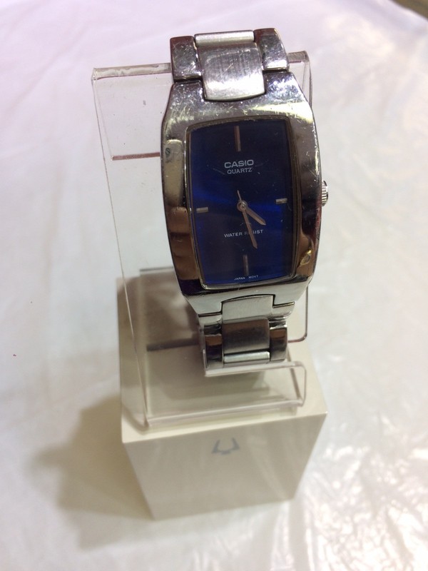casio watch blue face