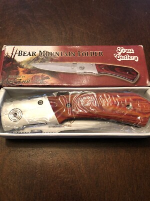 Black Bear Mountain Wood Handle Knife Designed By Jim Frost/15-495W~ Brand New