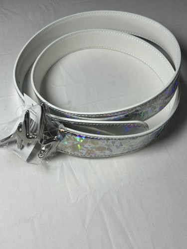 Pre-owned Giuseppe Zanotti $495 Mens  Leather Belt Argento One Size In Silver