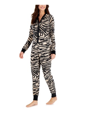 JENNI Intimates Beige Velour Animal Print Jumper XS