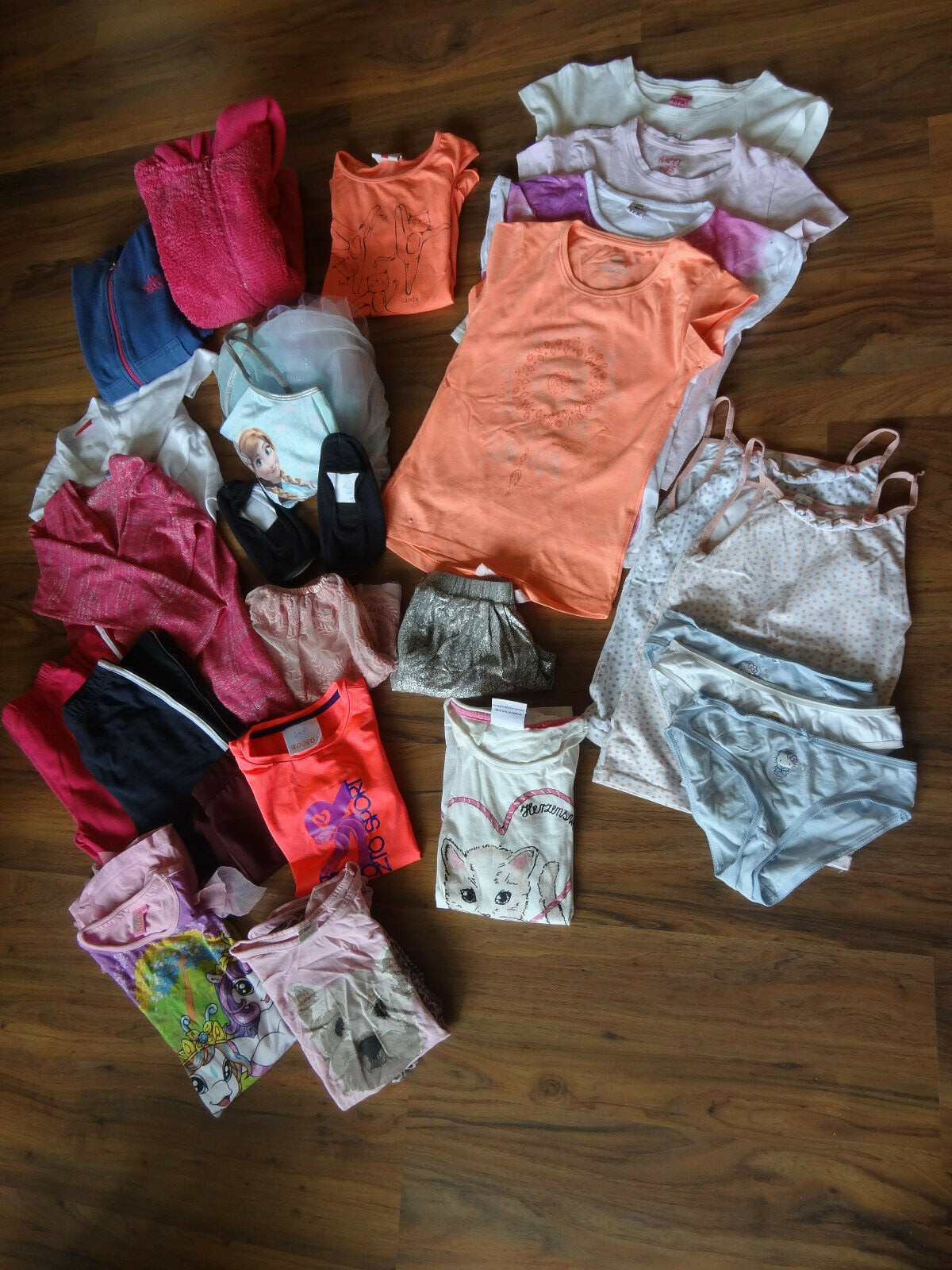 Paket Bekleidung Set Mädchen Größe 122/128, 25 Teile, Mix, rosa, blau, pink