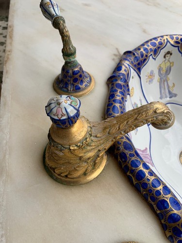 Sherle Wagner sinks With Matching Faucets And Marble Slab