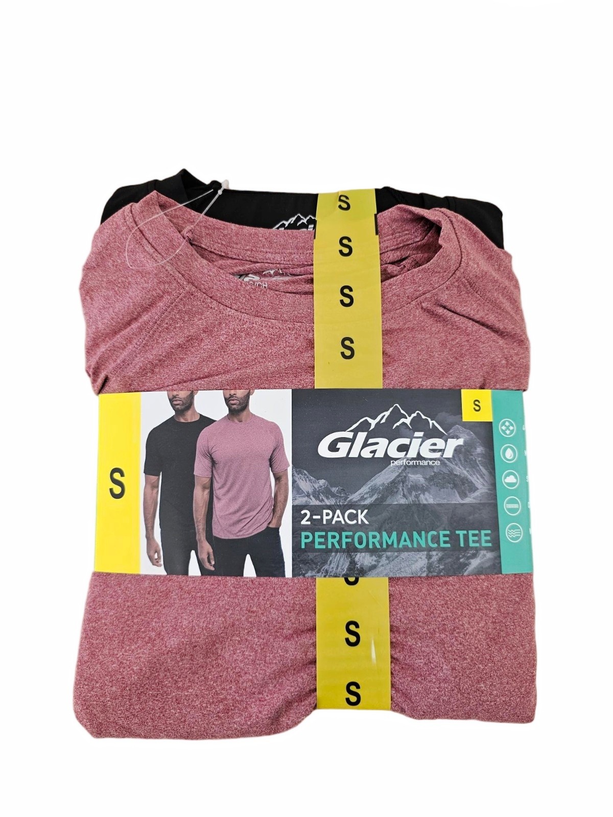 Glacier Mens Performance Everyday Tee T-Shirts Red Black SM / SMALL
