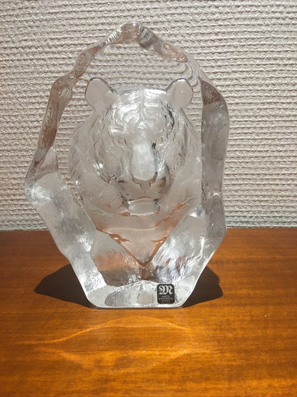 Tigre En Cristal TaillÃ© Mats Jonasson / Presse Papier / NumÃ©RotÃ©