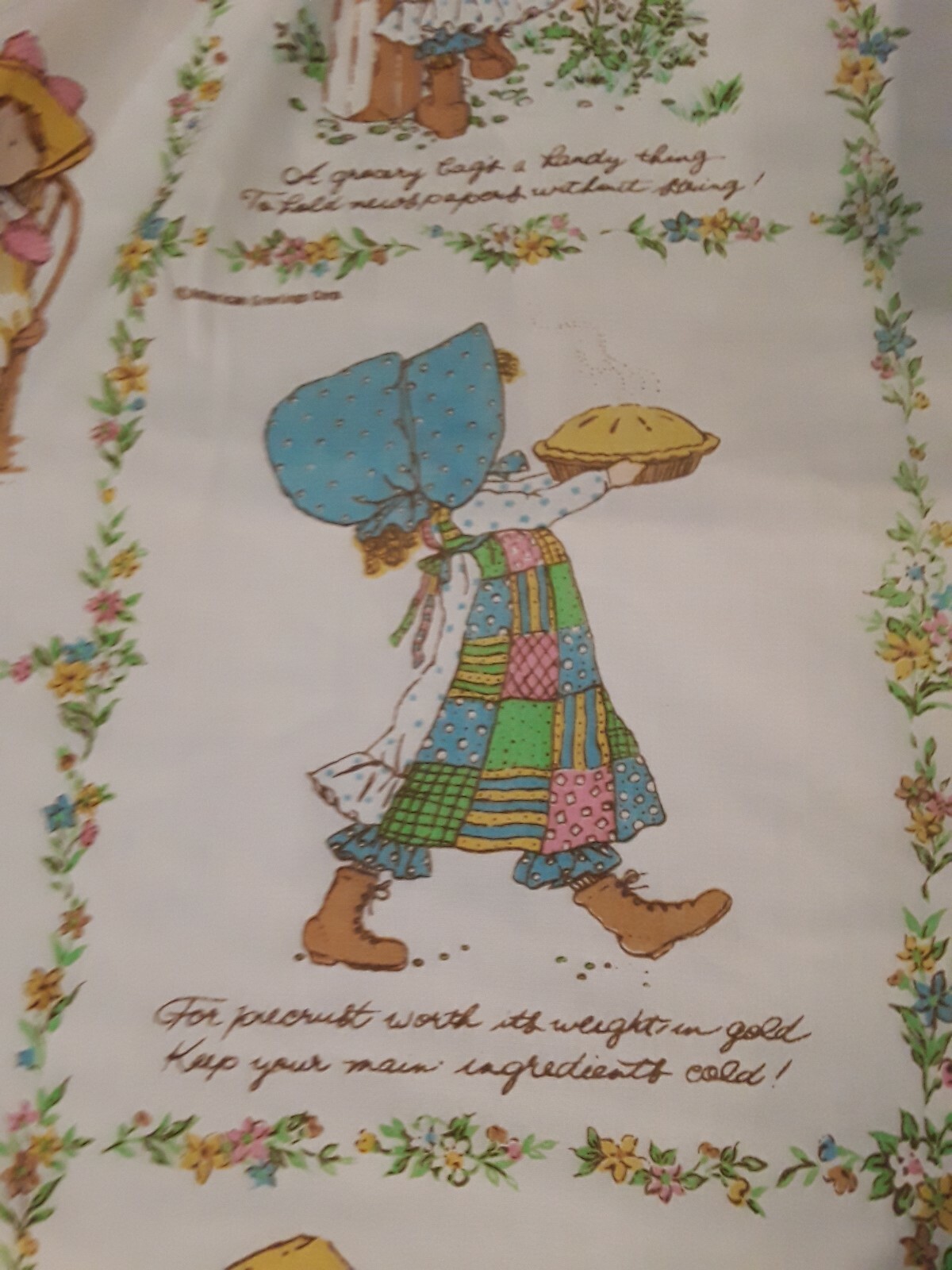 Vintage Twin fitted Sheet American Greetings Corp Holly Hobbie 1976
