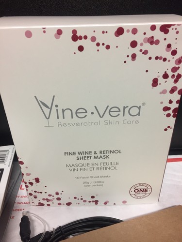 Vine Vera Resveratrol Skin Care Fine Wine & Retinol Sheet Mask 10Sheets 250g NEW