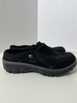Skechers Easy Going Black Women's Slip On Mules Clogs Comfort Casual Shoes 49532