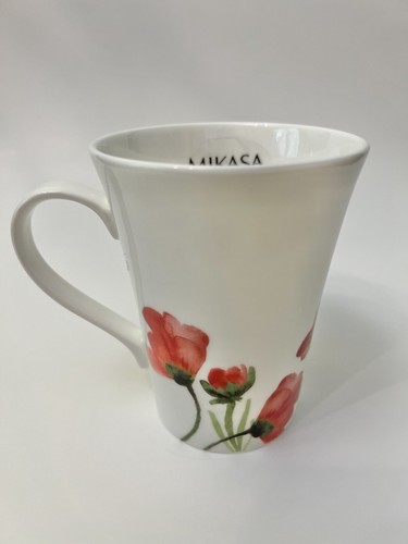 Mikasa KEIRA Set Of 4 Mugs Fine Bone China Poppy Flowers NWT