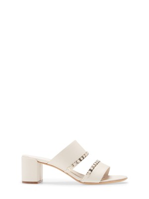 

SALVATORE FERRAGAMO Женские сандалии Bone Beige Chain Trabia Almond Slip On Sandals, Бежевый, 733805