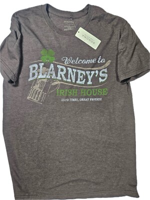 Sonoma Blarney's Irish House T-Shirt Men's Large Brown Green Accents Bar Pub Tee