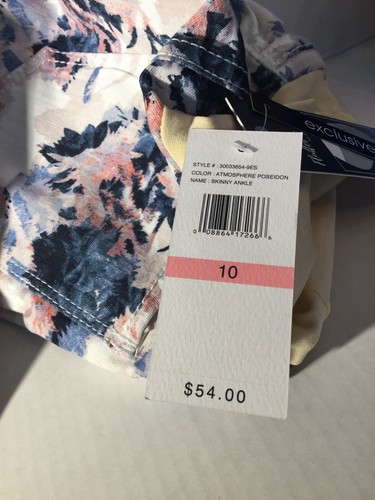 Flutter & Kick Skinny Ankle Full Panel Maternity Jeans Floral  Sz. 10 12 14 NWT!