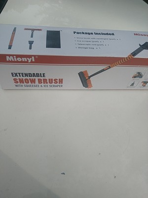  3-in-1 Extendable Ice Scraper with Brush For Car Windshield Snow Remove Frost