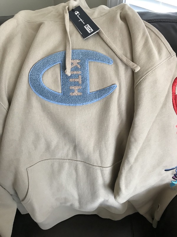 kith champion logo hoodie