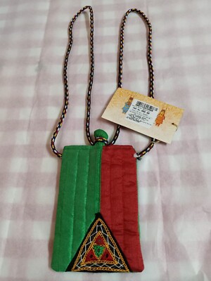 Pouch handmade nwt mobile essential mrp rs 450.00 original crochet/ long strap