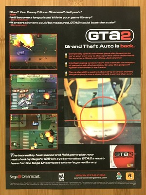 Gta Grand Theft Auto 2 Ps1 Playstation Dreamcast Pc 1999 Poster Ad Art Officialのebay公認海外通販 セカイモン