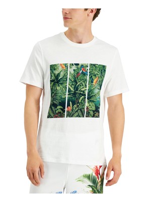 

INC Мужская белая эластичная футболка классического кроя Jungle, Белый, 100124943