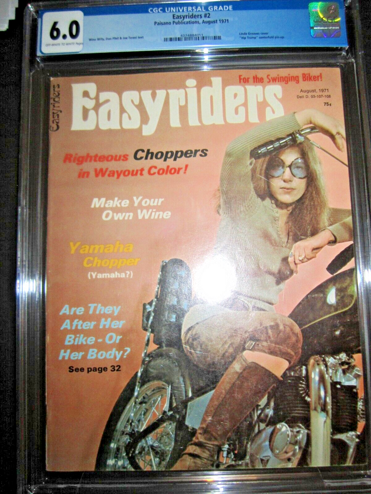 Easyriders #2 CGC 6.0 August 1971 First Ed issue Bikeriders