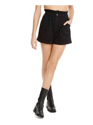 

DANIELLE BERNSTEIN Женские черные шорты с манжетами на молнии, Черный, 719P041