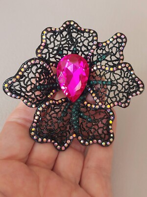 Glorious Large Flower Costume Jewellery Brooch Pin