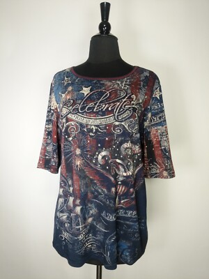 Christopher Banks USA America Graphic Short Sleeve Top Size Large L