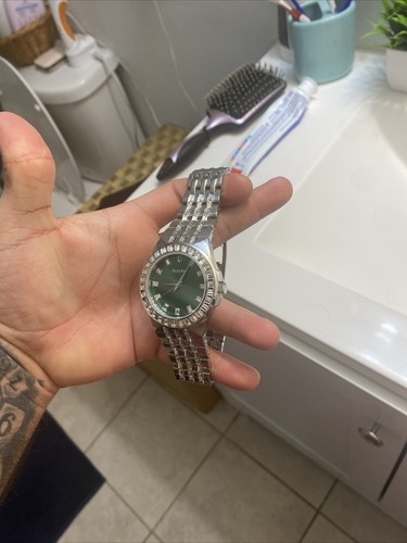 Bulova Men Phantom Quartz Green Silver Stainless Steel