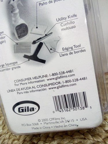 NEW Gila BASIC Window Film Application Kit - UTILITY knife, squeegee EDGING TOOL