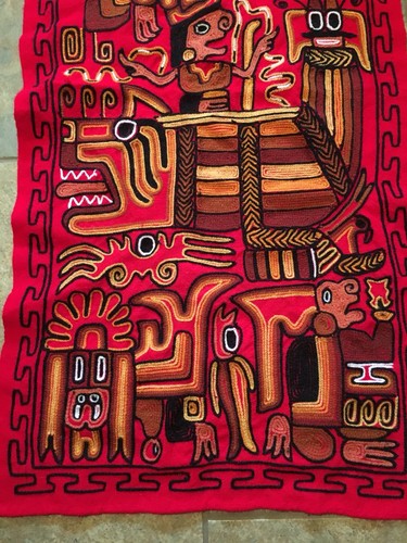 Handwoven South American Tapestry Decorative Handmade Folk Art Wool Textile