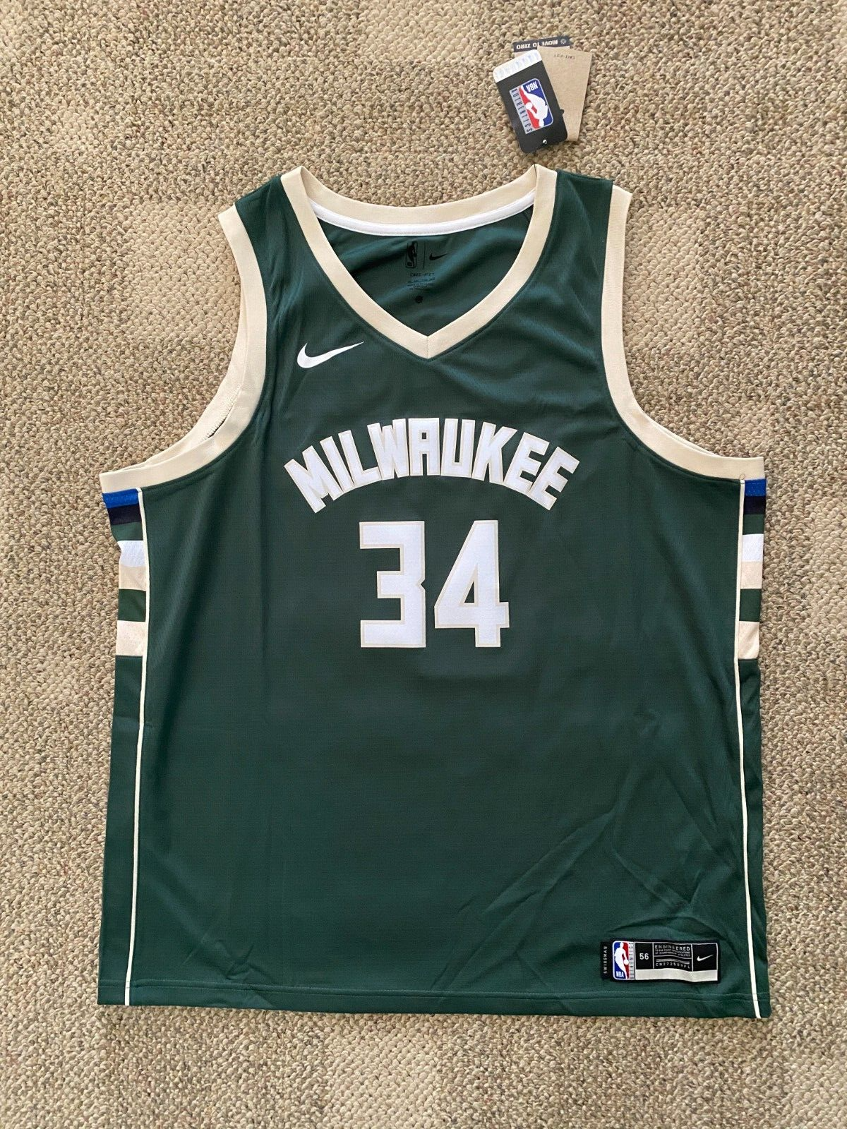 NBA MILWAUKEE BUCKS BASKETBALL SHIRT JERSEY NIKE #34 GIANNIS ANTETOKOUNMPO