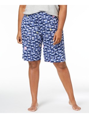 Шорты-бермуды для сна из белой хлопчатобумажной смеси HUE Intimates Sleep Shorts Plus 2X