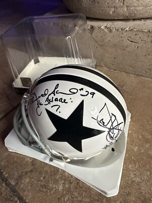 Dallas Cowboys Autograph Witness Super Bowl Players White Speed Mini Helmet NFL