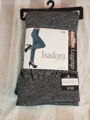 Isadora Paccini NY Fashion Heather Gray Leggings with Brushed Lining Size S/M