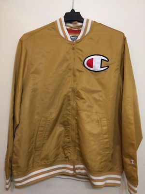 champion satin jacket gold