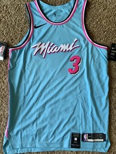 Dwayne Wade Authentic Nike Miami Heat Vice City Edition Jersey Size 48 Blue Rare | eBay