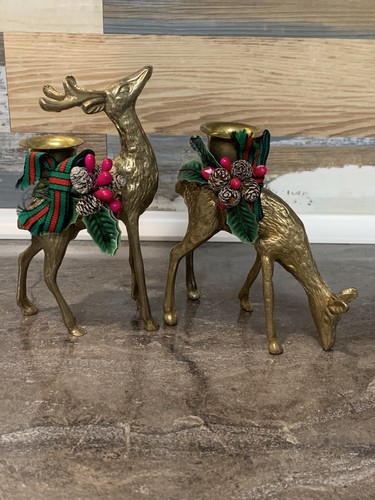 S Candlestick Buck Doe Set Of 2 Decor
