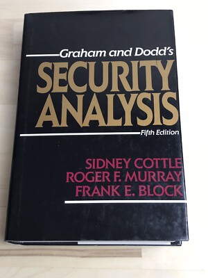 SECURITY ANALYSIS Principles & Technique 5th Edition Graham Dodd's 1988 hb/dj