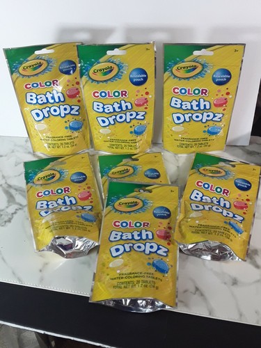 7 Packs (140 Tablets Total) Crayola Color Bath Dropz NEW