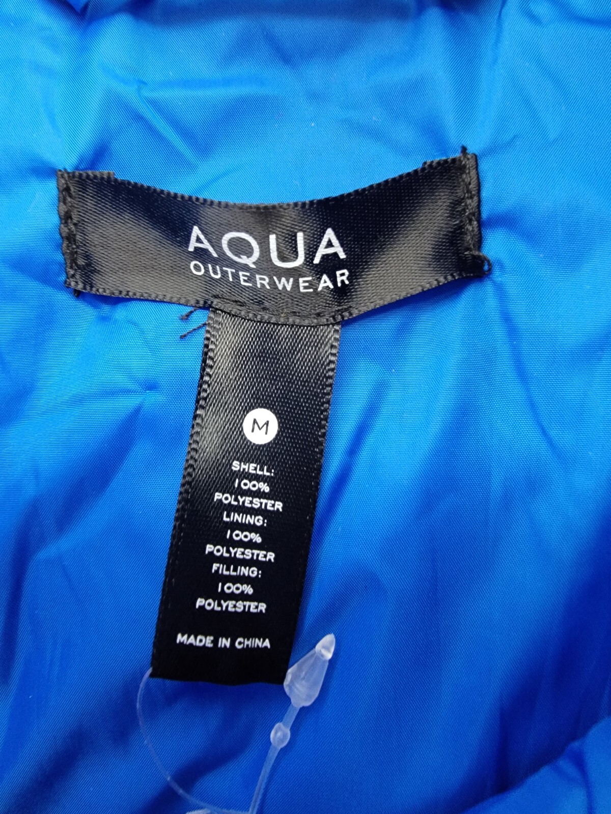 AQUA Cire Wonder Short Puffer Jacket Women's M Ocean Blue Zip/Snap Closure L/S - Picture 10 of 17