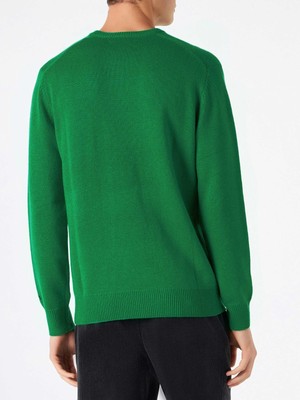 Pre-owned Mc2 Saint Barth Man Sweater With Car Print In Green